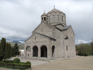 Fototapeta na wymiar Armenian Church in the city of Vanadzor In Armenia. Church St. Grigor Narekatsi.