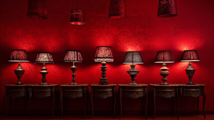 Luxurious interiors with lamps