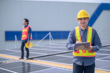 portrait of Asian man engineer construction concept, Asian man engineer in construction site, Worker in building construction site, worker helmet confident copy spec, worker in safety suit at work