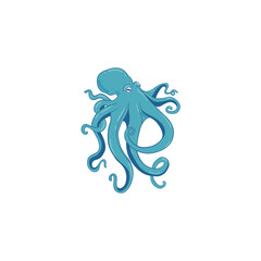 Octopus logo. Isolated octopus on white background