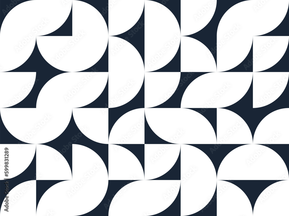 Aufkleber geometric abstract seamless pattern with black and white simple elements of geometry, wallpaper back