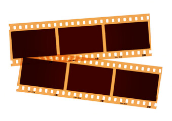 Vintage photo filmstrip isolated on white background
