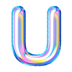 3D Holographic Balloon alphabet uppercase letters. This is a part of a set which also includes lowercase letters, numbers, punctuation marks and symbols