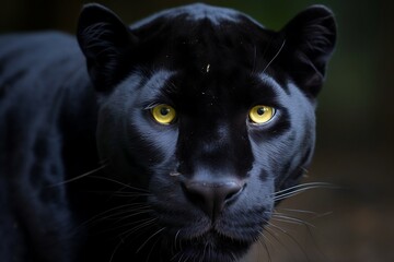 Intense Gaze: Majestic Panther's Piercing Presence - Generative ai