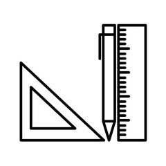 Design construction icon with black outline style. thin, art, sign, idea, digital, computer, development. Vector illustration