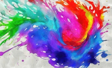 abstract background watercolours painting with a combination of colors and lines - 599833240