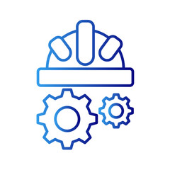 Maintance construction icon with blue gradient outline style. equipment, wrench, design, graphic, mechanic, work, isolated. Vector illustration