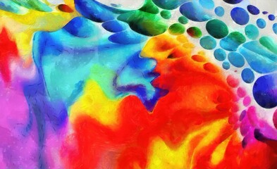 abstract background watercolours painting on canvas. multicolored
