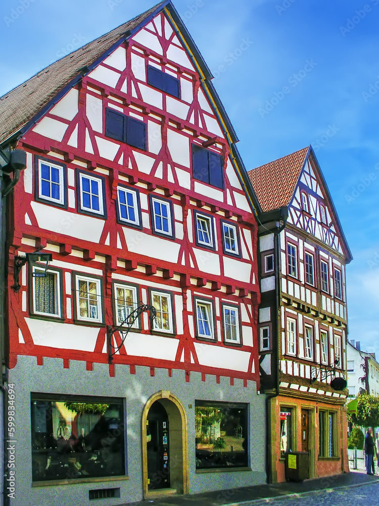 Poster street in bad wimpfen, germany