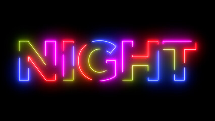 Night colored text. Laser vintage effect. 