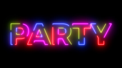 Party colored text. Laser vintage effect. 