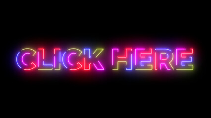Click here colored text. Laser vintage effect. 