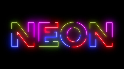 Neon colored text. Laser vintage effect. 