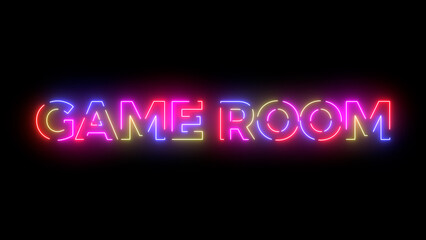 Game room colored text. Laser vintage effect. 