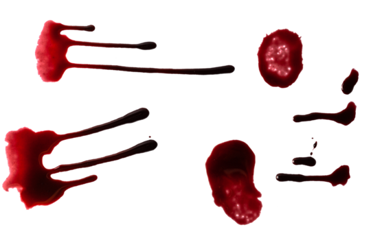 Blood. Drops and splashes of blood.	
