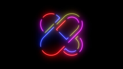 Drugs neon colored icon. Laser vintage effect. 