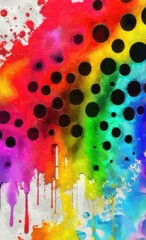 abstract background watercolours painting on canvas. multicolored - 599835471