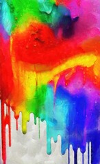 abstract background watercolours painting on canvas. multicolored - 599835635