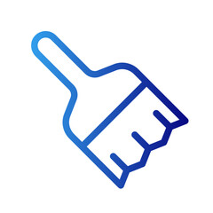 Paint brush construction icon with blue gradient outline style. artistic, ink, equipment, silhouette, object, concept, canvas. Vector Illustration