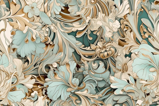 Fototapeta Exotic floral pattern wallpaper texture moderne style