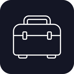 Tool box construction icon with black filled line outline style. toolkit, service, hammer, set, kit, pictogram, screwdriver. Vector illustration