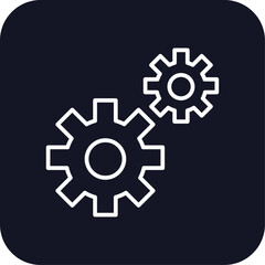 Cogwheel construction icon with black filled line outline style. industrial, work, machine, web, mechanical, business, industry. Vector illustration
