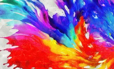 abstract watercolor background with grunge brush strokes and splashes - 599836088