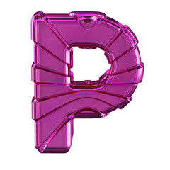 Purple symbol with straps. letter p