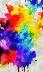 abstract watercolor background with grunge brush strokes and splashes - 599836295