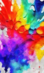 abstract background watercolours painting on canvas with splashes of paint - 599836411