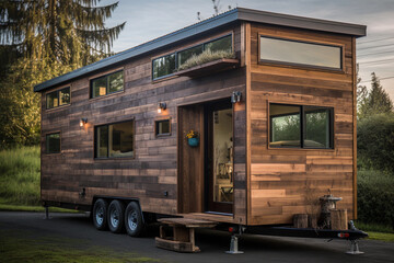 cozy house container in the outdoor. generative AI