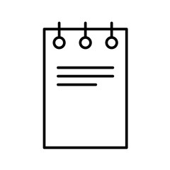 Note shopping icon with black outline style. melody, message, office, black, website, notepad, simple. Vector Illustration