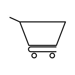 Shopping cart shopping icon with black outline style. supermarket, money, add, website, store, arrow, search. Vector Illustration