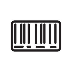 Barcode shopping icon with black outline style. sale, line, technology, scanning, mobile, business, data. Vector Illustration