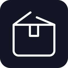 Box shopping icon with black filled line outline style. merchandise, gift, packaging, distribution, carton, export, deliver. Vector Illustration