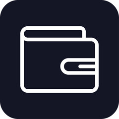 Wallet shopping icon with black filled line outline style. dollar, symbol, currency, card, commerce, pay, market. Vector Illustration