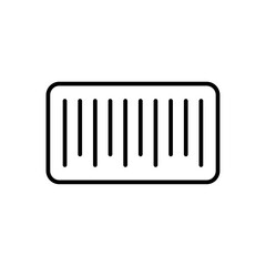 Barcode shopping icon with black outline style. sale, line, technology, scanning, mobile, business, data. Vector Illustration