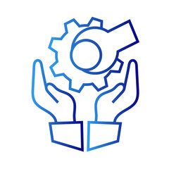 Skill information Technology icon with blue gradient outline style. concept, manager, social, meeting, partnership, solution. Vector Illustration