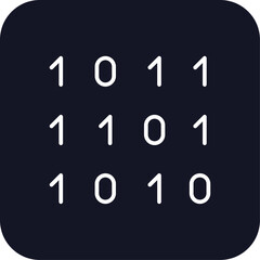 Binary code information Technology icon with black filled line outline style. element, logo, application, bar, black, smartphone, app. Vector Illustration