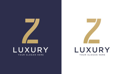 Royal premium letter z logo design vector template in gold color. Beautiful logotype design for luxury company branding.