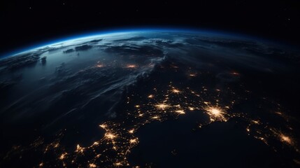 Image of earth from outer space. Generative AI