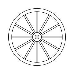 Fototapeta premium Wood Tire Outline Icon Illustration on White Background