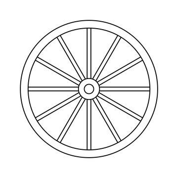 recommend clip art: Wood Tire Outline Icon Illustration on White Background