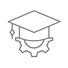 Vocational education icon with black outline style. black, concept, career, manager, office, compass, thin. Vector Illustration