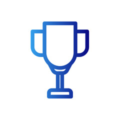 Thropy education icon with blue gradient outline style. team, object, event, goal, education, set, communication. Vector Illustration