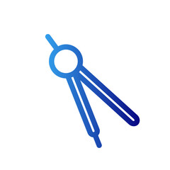 Compass education icon with blue gradient outline style. destination, object, discovery, flat, nautical, shape, topography. Vector Illustration