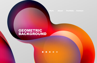 Abstract liquid background for your landing page design. Web page for website or mobile app wallpaper