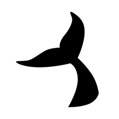 A Vector of Marine Whale's Tail Silhouette
