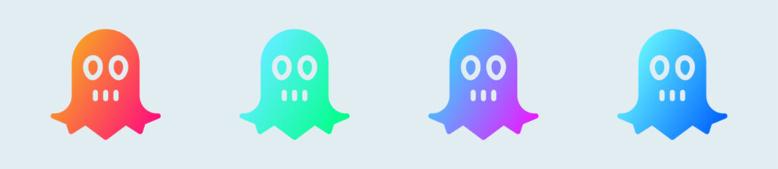 Ghost solid icon in gradient colors. Soul signs vector illustration.