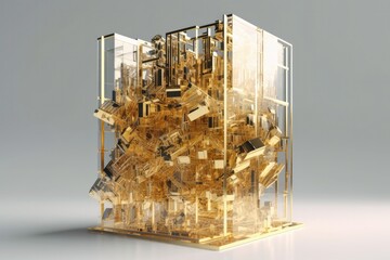Golden rectangles and aluminum building shapes with generative AI
